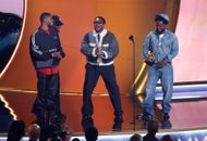 (L-R) Dave Free, Sounwave, Mustard and Kendrick Lamar accept the Song of the Year award for 'Not Like Us' (Image via Getty)